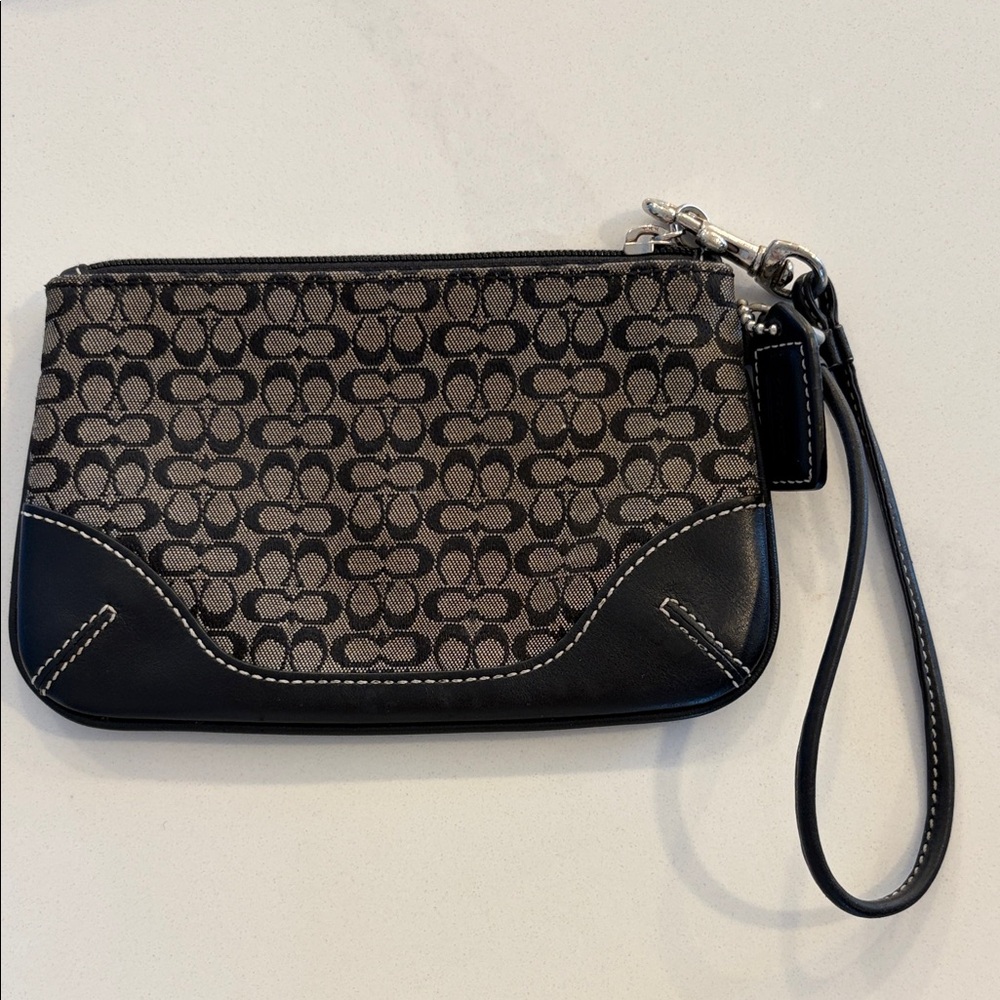 Coach Black and Gray Wristlet